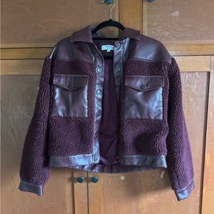 Peter Som Maroon Sherpa Jacket